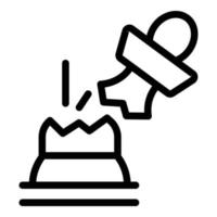 Cracked chess piece icon outline vector. Online game vector