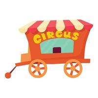 Circus wagon icon, cartoon style vector