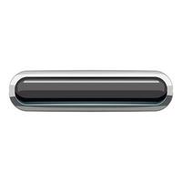 Black rectangular button icon, cartoon style vector