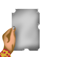 hand met papier png