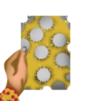 Hand hält Papier png