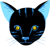 Head of strange color cat clipart. png