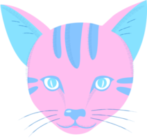 Head of strange color cat clipart. png