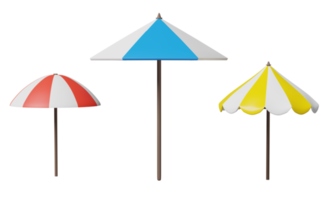 various color umbrella with raindrop isolated. concept 3d illustration or 3d render png