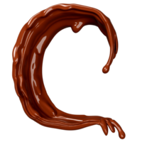Splash de hidromasaje de ondulación de chocolate con leche 3d aislado. ilustración de procesamiento 3d png