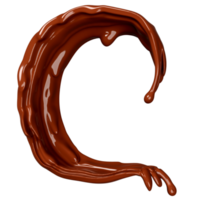 respingo de redemoinho de ondulação de chocolate ao leite 3D isolado. ilustração de renderização 3D png