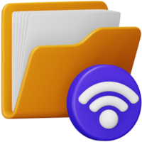 icono isométrico de renderizado 3d de carpeta wifi. png