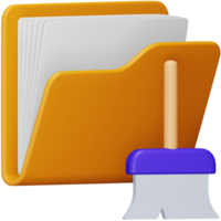 Clean folder 3d rendering isometric icon. png