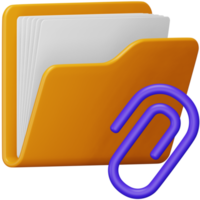 Folder attachment 3d rendering isometric icon. png