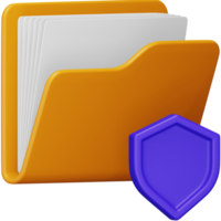 Folder security 3d rendering isometric icon. png