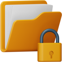 Folder lock 3d rendering isometric icon. png