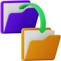 Transfer folder data 3d rendering isometric icon. png