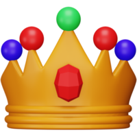 Crown 3d rendering isometric icon. png