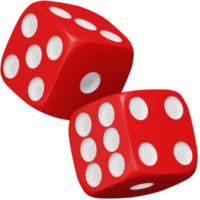 Red rolling dice 3d rendering isometric icon. png