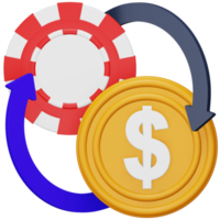 Money exchange 3d rendering isometric icon. png