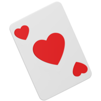 Herz-Poker-Spielkarte 3D-Rendering isometrisches Symbol. png