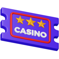 Casino ticket 3d rendering isometric icon. png