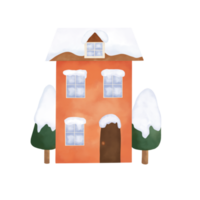 Winter House Illustration png