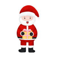 Papai Noel com presente png