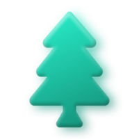 Christmas tree icon on transparent background. Green Christmas tree as symbol of Happy New Year, Merry Christmas holiday celebration. Bright shiny design png