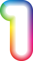Neon Number 1 png