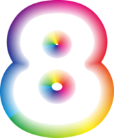 Neon Number 8 png