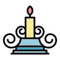 Blacksmith candle stand icon color outline vector