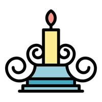 Blacksmith candle stand icon color outline vector