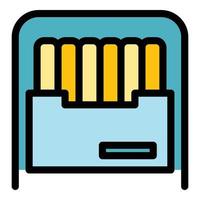 Archive box icon color outline vector