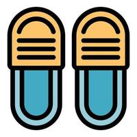 Home nursing slippers icon color outline vector