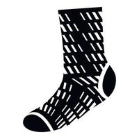 Winter wool sock icon, simple style vector