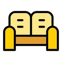 Sofa icon color outline vector