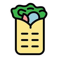 Kebab food icon color outline vector