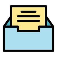 Storage files box icon color outline vector