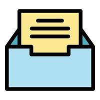 Storage files box icon color outline vector