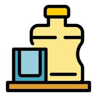 Whiskey bottle icon color outline vector