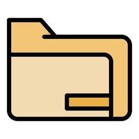 File folder icon color outline vector