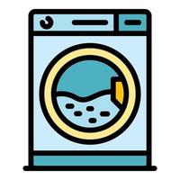 Laundry machine icon color outline vector