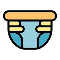 Kid diaper icon color outline vector