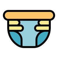 Kid diaper icon color outline vector