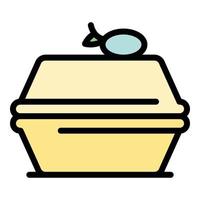 Plastic food container icon color outline vector