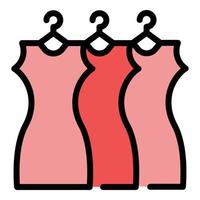 Dresses from dressing room icon color outline vector