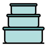 Food storage containers icon color outline vector