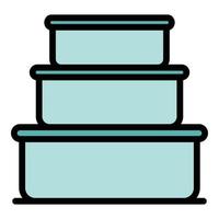 Food storage containers icon color outline vector