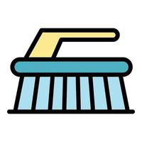 Cleaning brush icon color outline vector