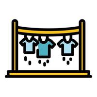 Drying clothes icon color outline vector