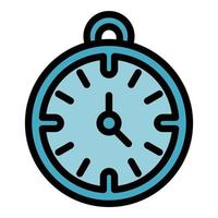 Bedroom wall clock icon color outline vector