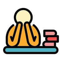 Exam preparation icon color outline vector