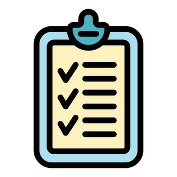 Checklist report icon color outline vector