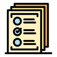 Checklist paper icon color outline vector